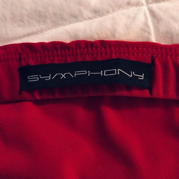 Red strapless with black sheer on bottom half - Picture 8 of 8